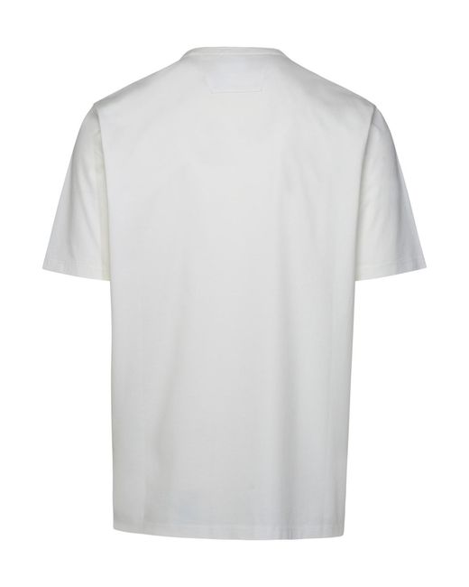 C P Company White Logo Patch Crewneck T-Shirt for men