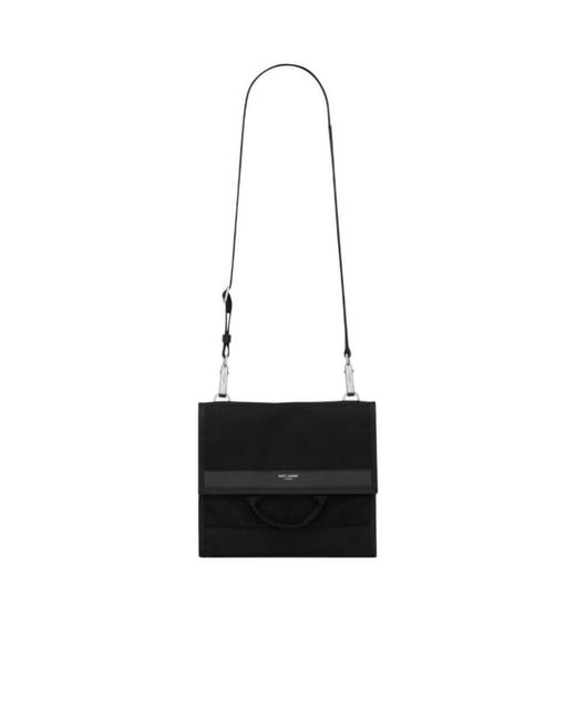 Saint Laurent White City Flap Logo Detailed Clutch Bag for men