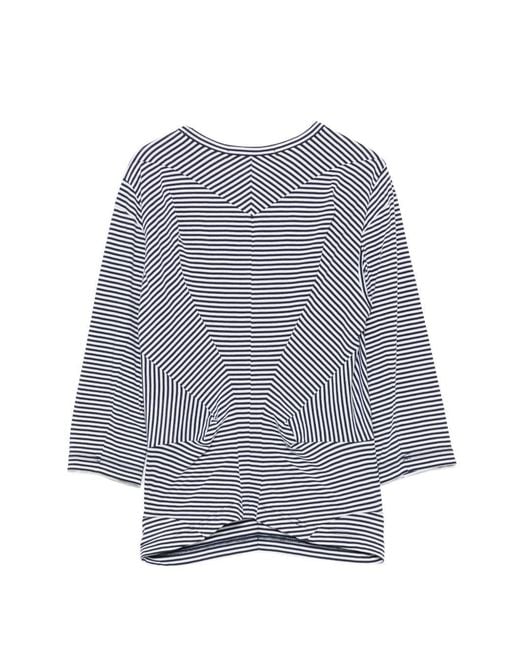 Junya Watanabe Blue Crewneck Striped Panelled T-Shirt