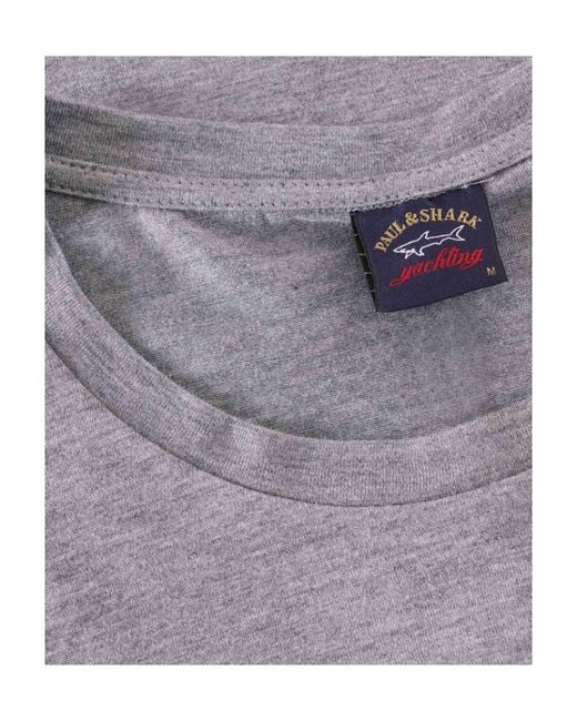Paul & Shark Gray Logo Decal T-Shirt for men