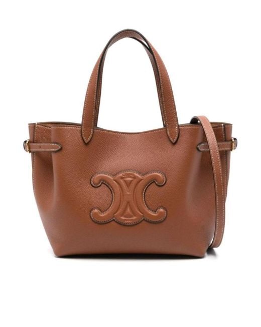 【VIP価格】CELINE ANAIS MINI LEATHER BAG Women's Mini cabas Anais cuir Triomphe in grained calfskin