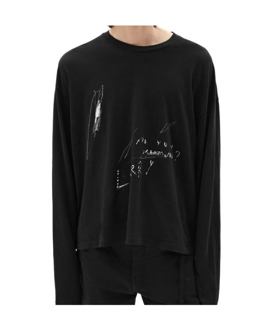Ann Demeulemeester Black Emil Relax Fit Long Sleeve Boxy T-Shirt for men