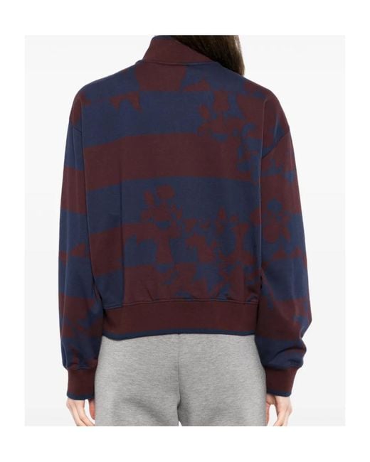 Dries Van Noten Blue Printed Zipped Sweatshirt