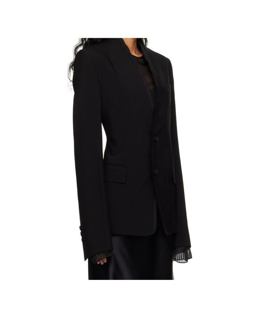 Ann Demeulemeester Black Sady Collarless Fitted Blazer