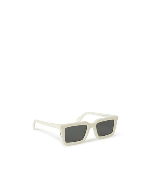 Off-White c/o Virgil Abloh White Rectangular Frame Sunglasses for men