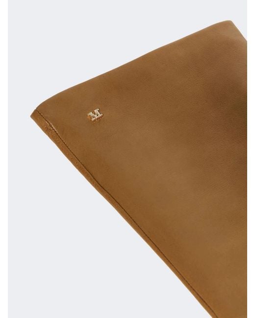 Max Mara Brown Solid-Color Gloves