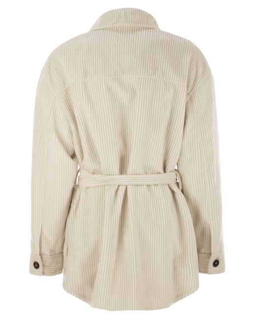 Brunello Cucinelli Natural Belted Corduroy Jacket