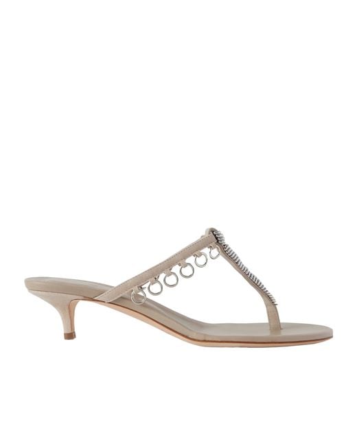 Christopher Esber Metallic Pierced Embellished Suede Sandals