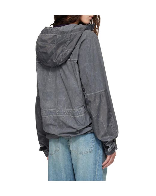 Stone Island Gray Anorak Short Parka for men