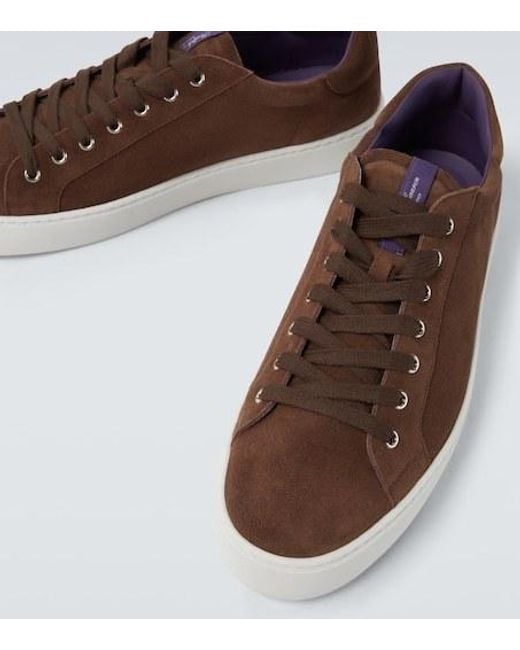 Ralph Lauren Brown Suede Sneakers for men