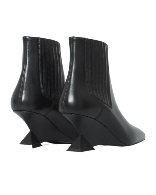 The Attico Black The Cheope Wedge Ankle Boots