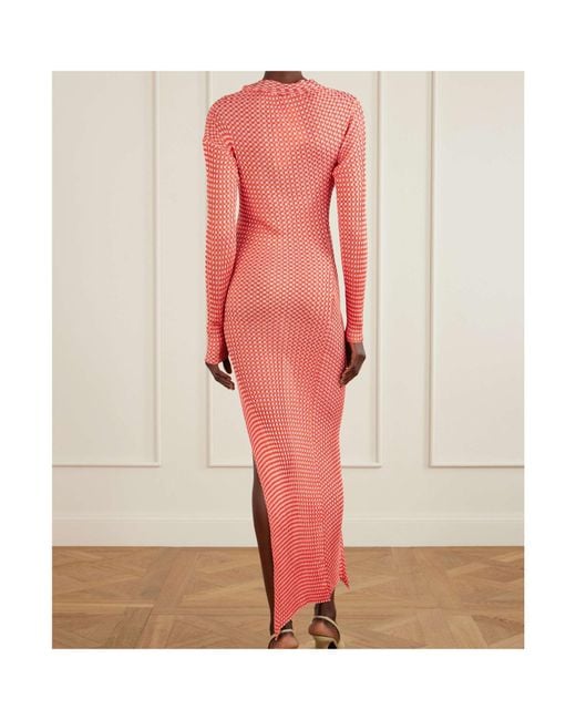 Jean Paul Gaultier Pink Long-Sleeved High-Neck Dress