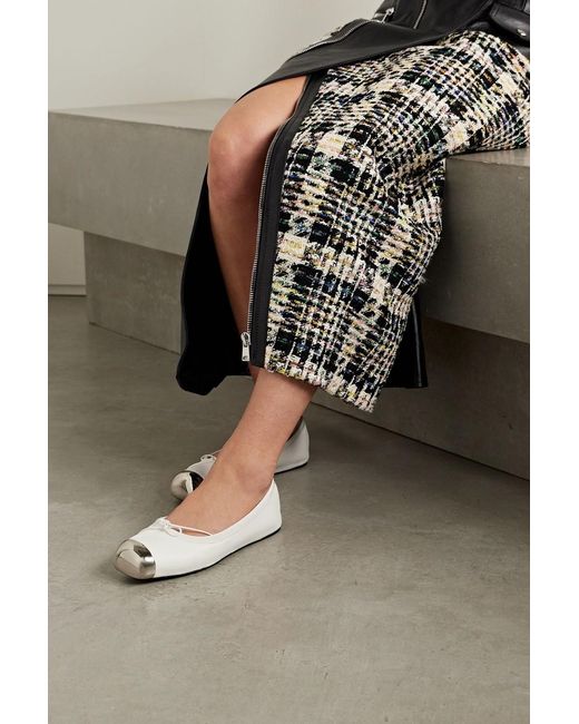 McQueen White Logo Ballet Shoes