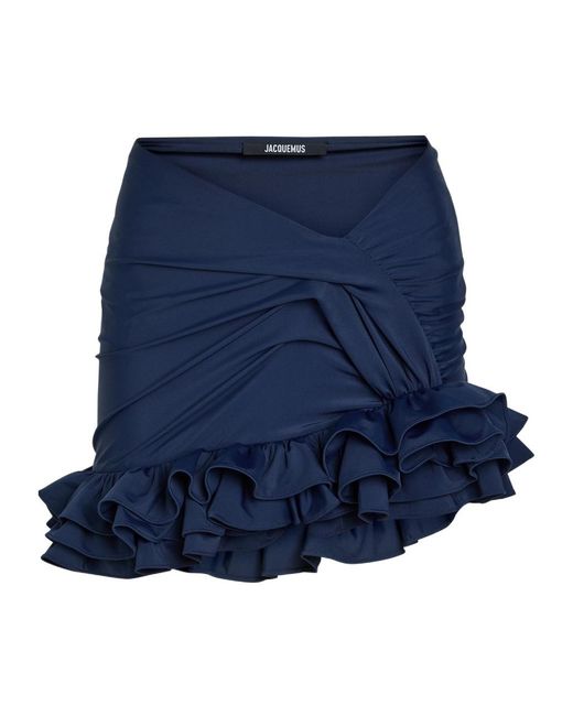 Jacquemus Blue Ruffled Mini Skirt