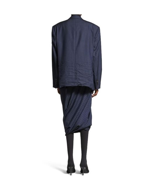 Balenciaga Blue Twisted Tailored Skirt