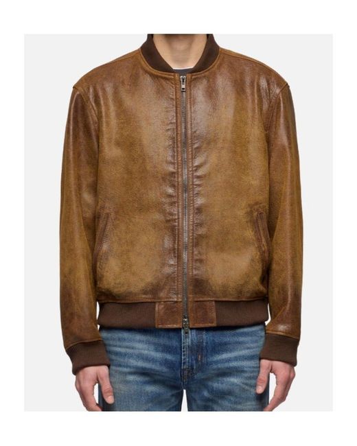 7 For All Mankind Brown Bomber Jacket for men
