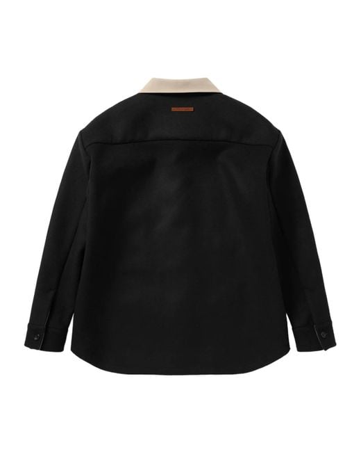 1989 STUDIO Black Overshirt Button Up for men