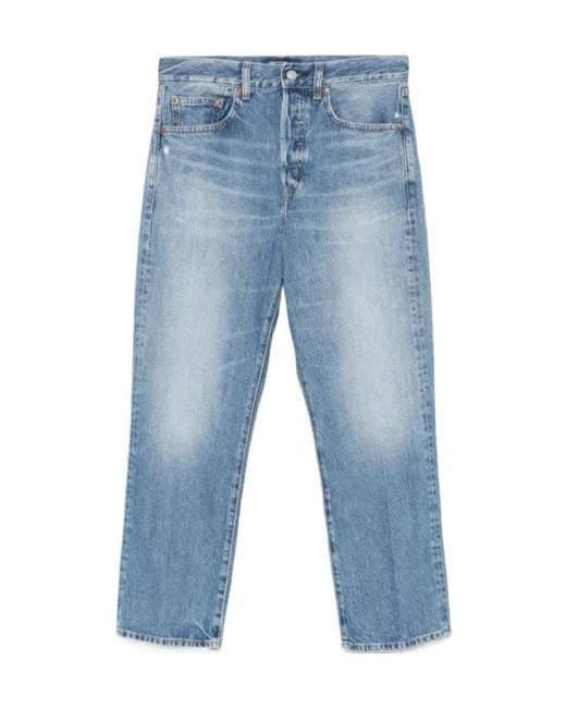 Polo Ralph Lauren Blue Logo Patch Cropped Jeans