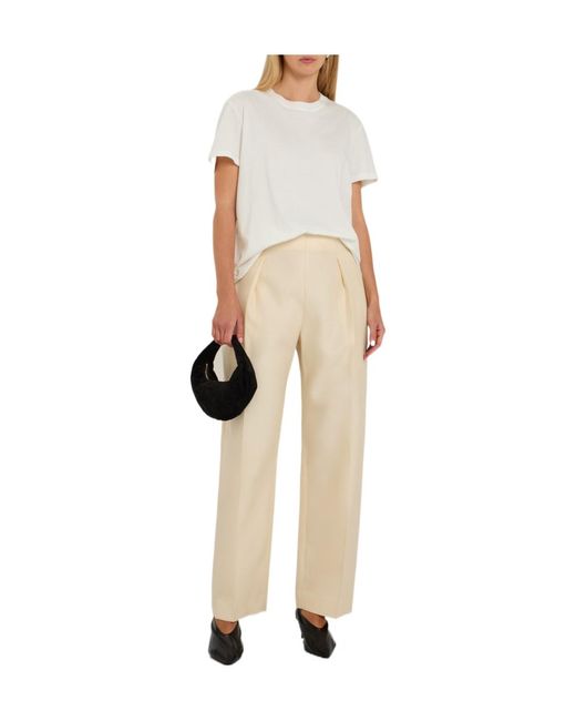 Khaite Natural Wool Pleated Pants