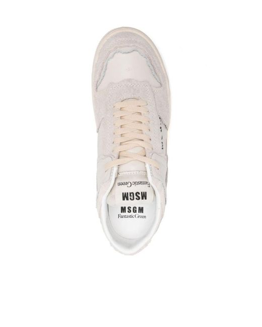 MSGM Natural Logo Printed Low-Top Sneakers for men
