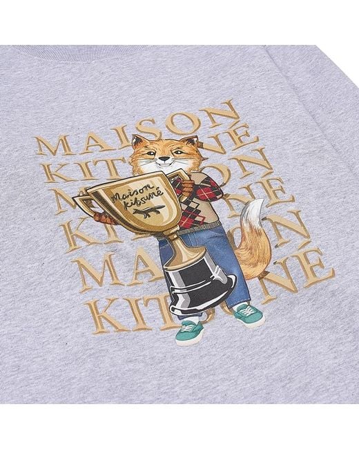 Maison Kitsuné Gray Long-Sleeved Sweater for men