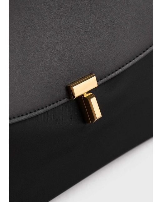 Totême  Black T-Lock Nylon Satchel