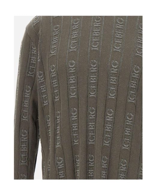 Iceberg Gray All-Over Logo Knitted Sweater for men