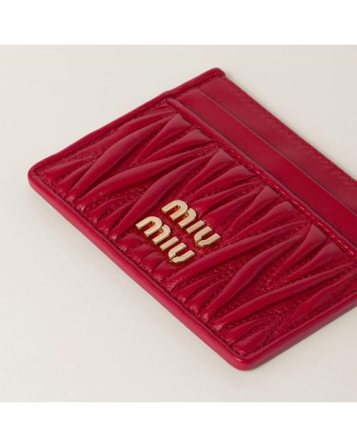 Miu Miu Red Logo-Lettering Cardholder