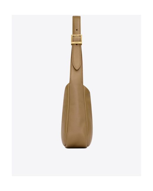 Saint Laurent Natural Le 5 À 7 Logo Plaque Hobo Bag