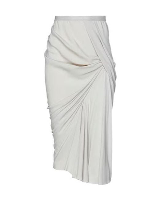 Rick Owens Gray Solid Minimalist Skirt