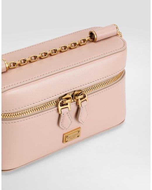Dolce & Gabbana Pink Sicily Logo Plaque Crossbody Bag