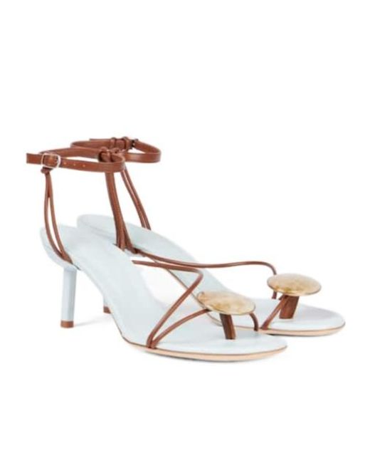 Christopher Esber White Embellished Leather Sandals