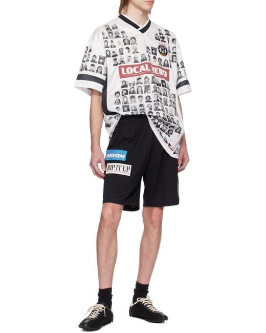 Martine Rose Black Elastic Waist Shorts for men