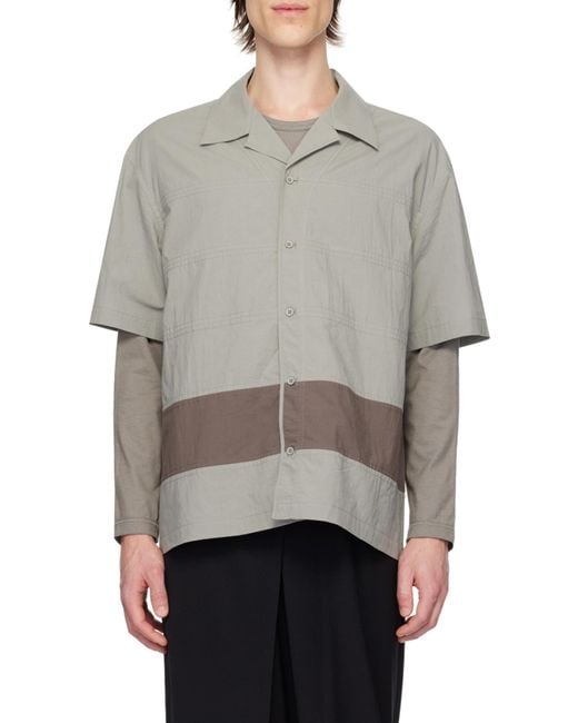 Craig Green Gray Panelled Short Sleeve Shirt for men