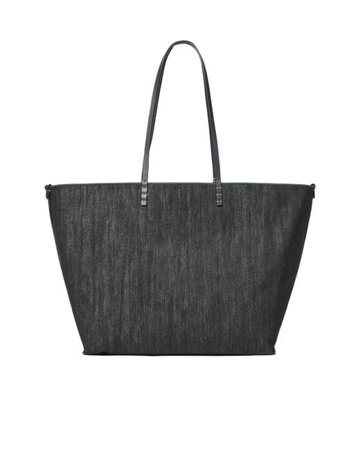 Fendi Black Roll Large Ff Jacqurd Reversible Tote Bag