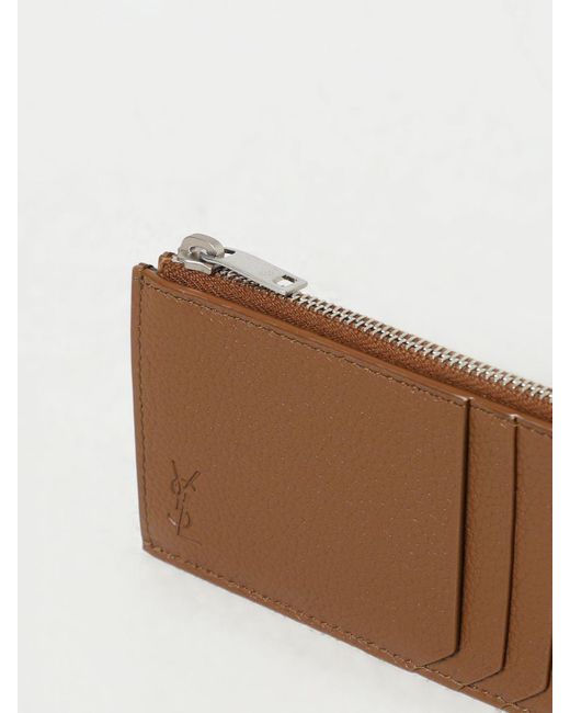 Saint Laurent Brown Cassandre Zip-Up Wallet for men