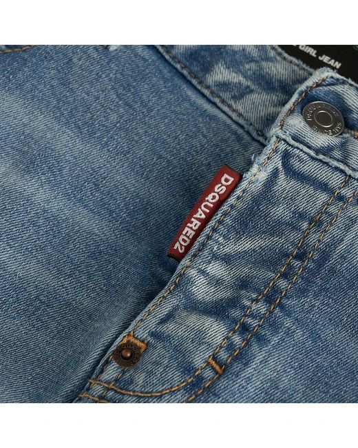 DSquared² Blue Distressed Skinny Jeans