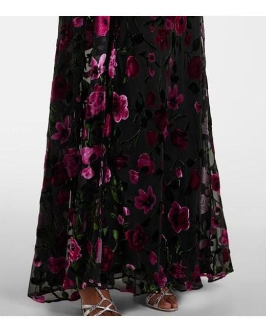 Rodarte Black Devoré Velvet Gown