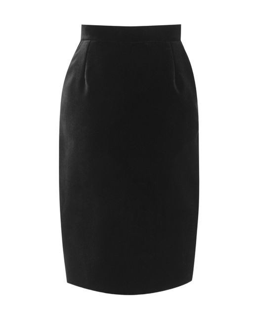 Saint Laurent Black Velvet Mini Pencil Skirt