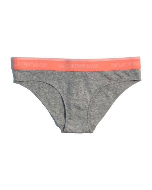 Emporio Armani Gray Contrast-Color Waist-Edge Briefs Pants