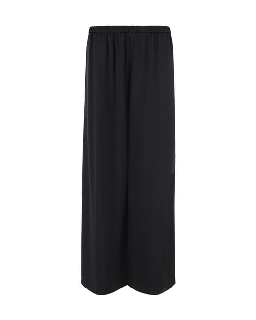 By Malene Birger Black Elasticated Waistband Wide Leg Pants