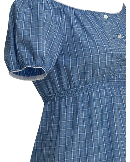 Miu Miu Blue Checked Mini Dress