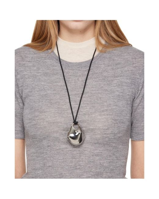 Khaite White Medium-Sized Lotus Pendant Necklace