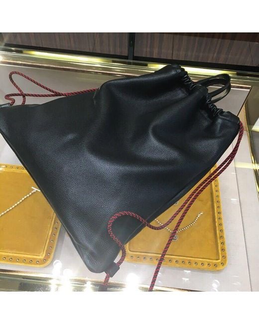 Gucci Black Logo Drawstring Backpack
