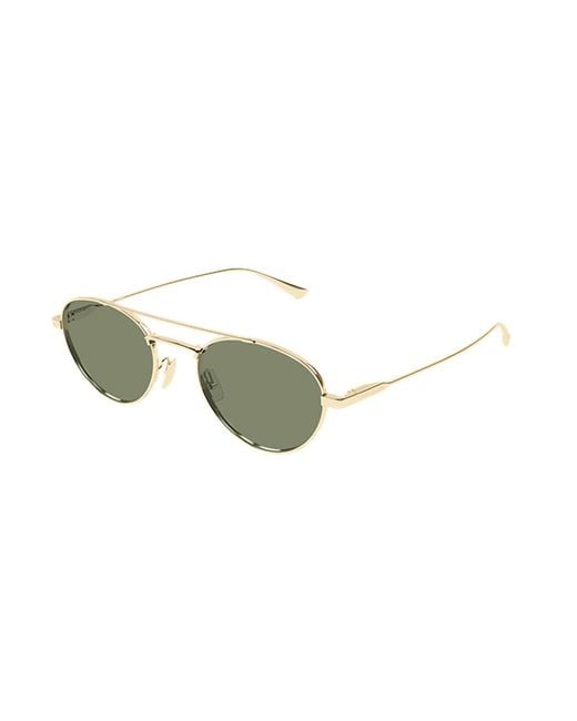 Saint Laurent Green Eyewear Oval Frame Sunglasses
