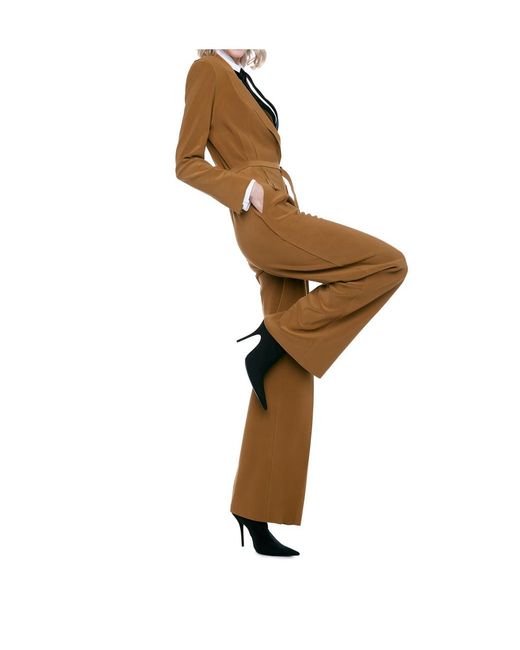 Norma Kamali Natural Single Breasted Jumpsuit