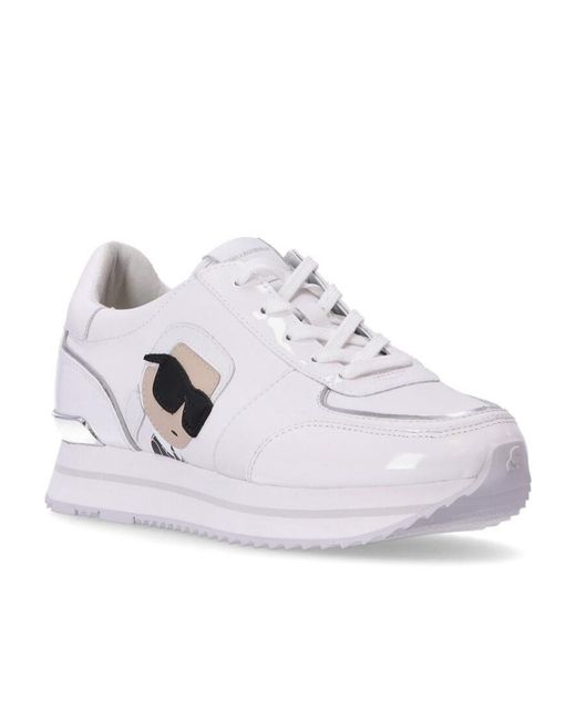 Karl Lagerfeld White Karl Patch-Detail Low-Top Sneakers