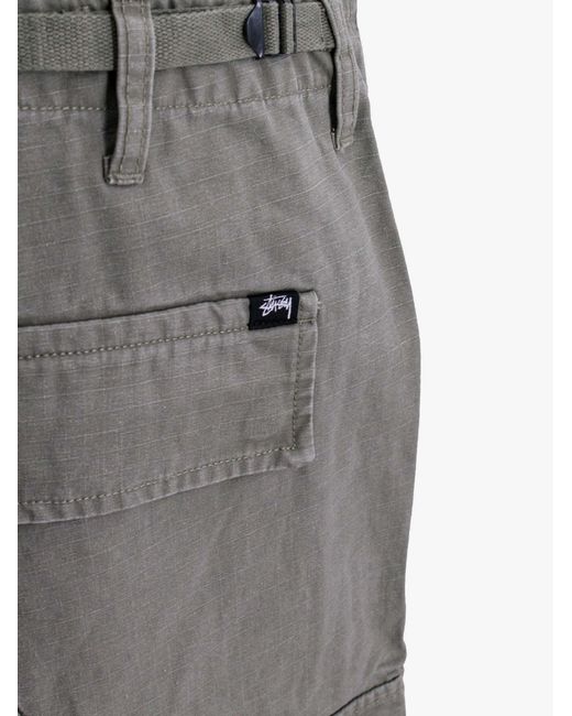 Stussy Gray Belt-Loop Casual Pants for men