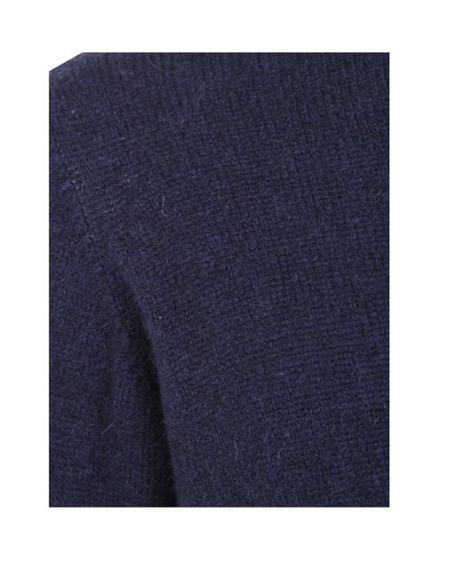 Nuur Blue Fine-Knit Crew-Neck Sweater for men