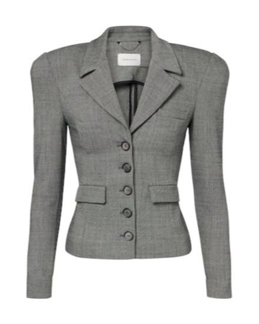 Magda Butrym Gray Herringbone Wool-Blend Jacket